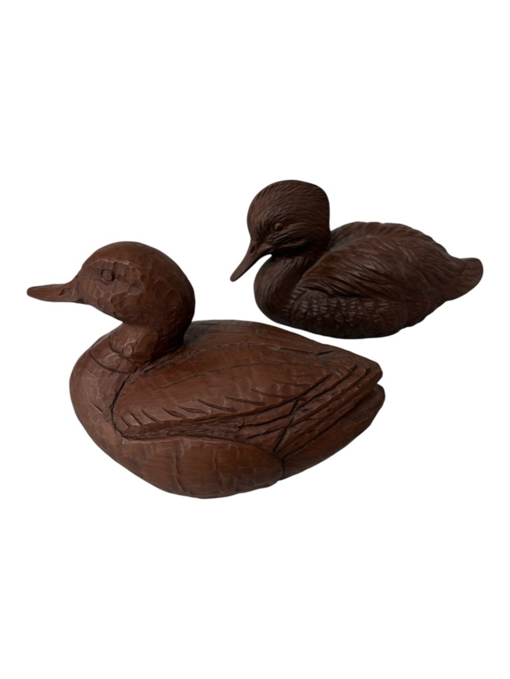 Vintage Red Mill Carved Wood
Resin Handmade Mallard Duck 1982
Lot Of 2 Figurines